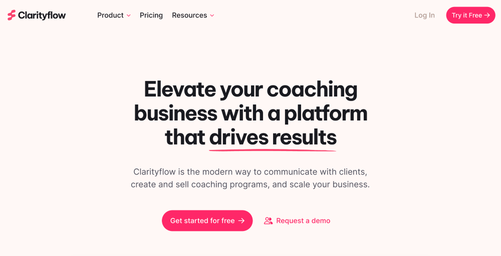 clarityflow webpage