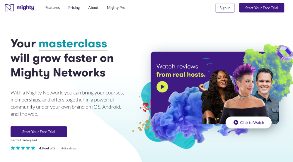 mighty networks webpage