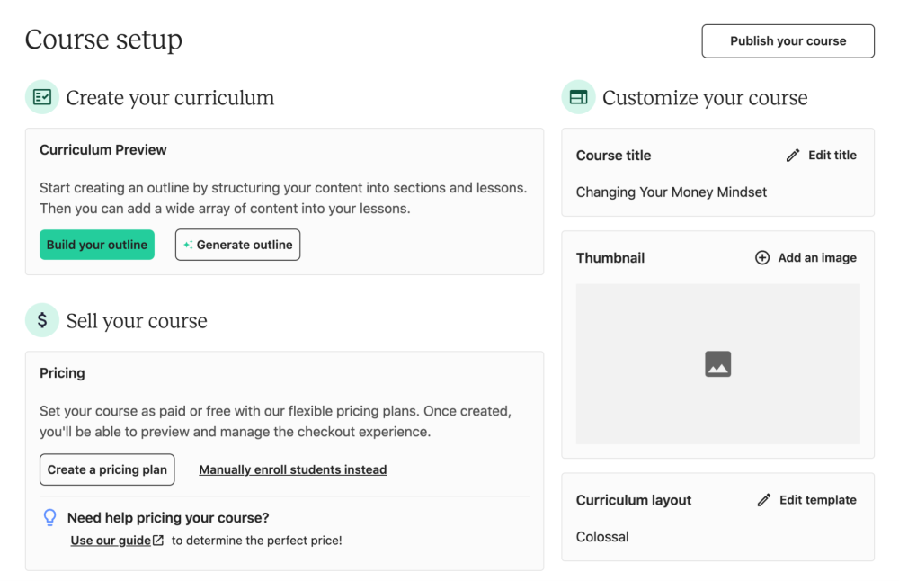 teachable course setup