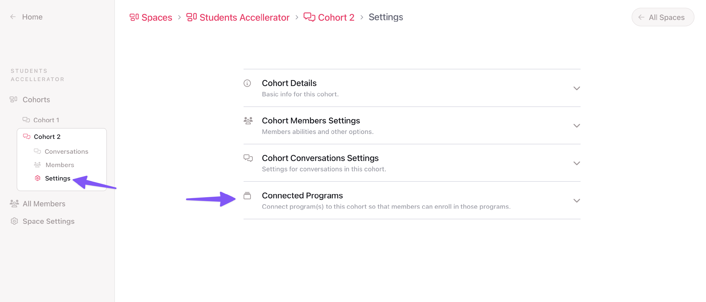 cohort connected courses