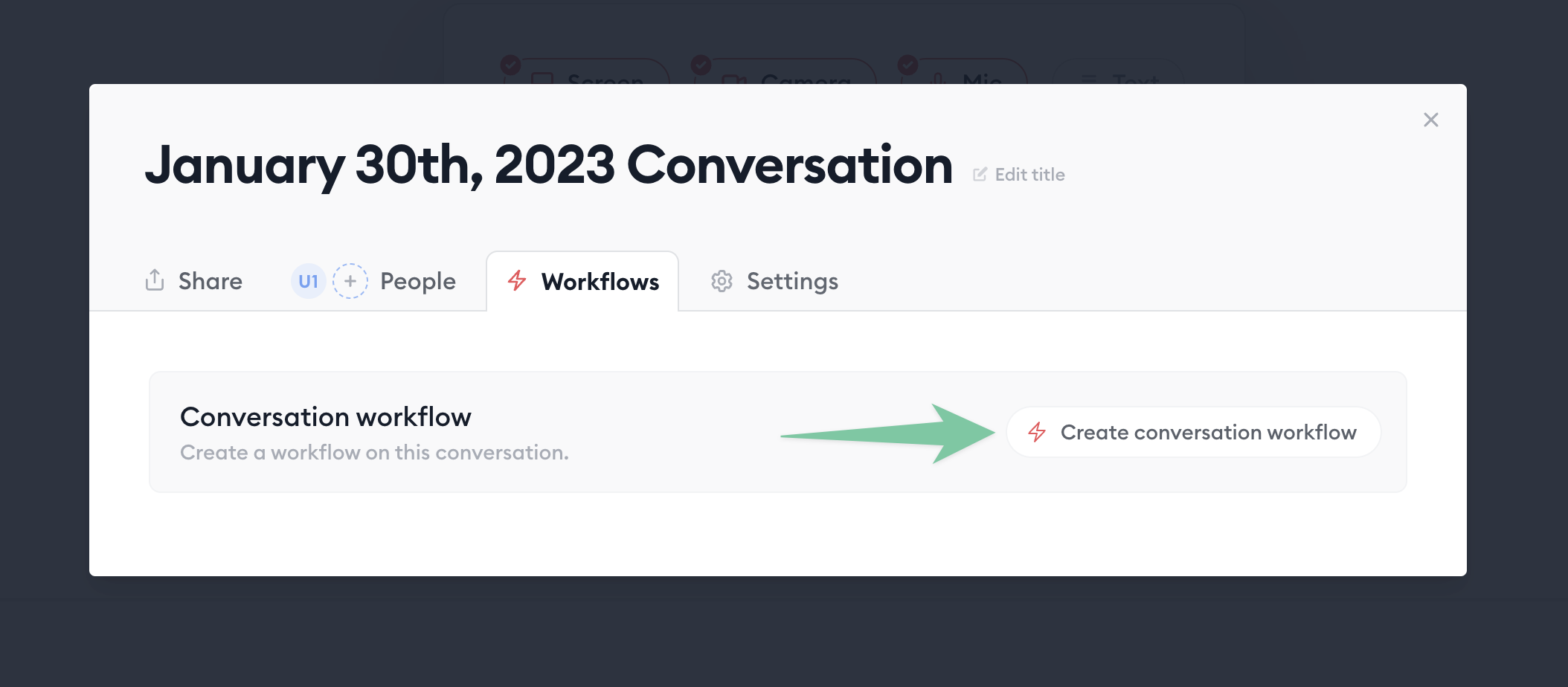 create conversation workflow