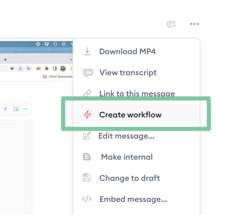 create message workflow