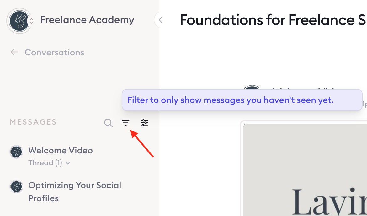 filter unseen messages in Clarityflow conversations