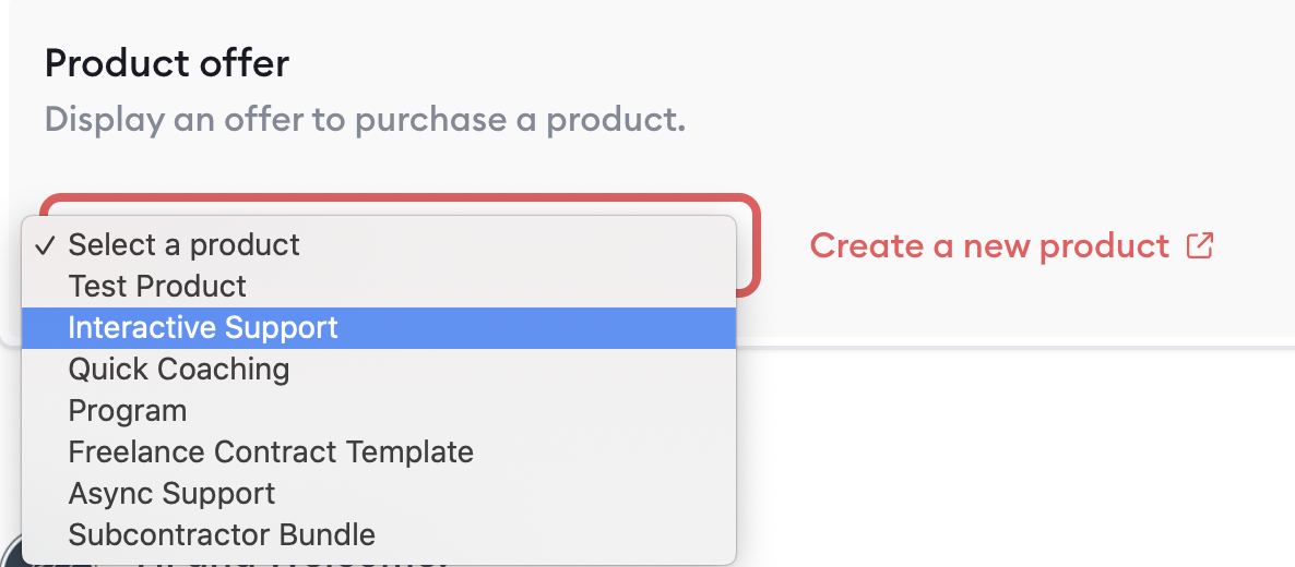 Select a Product Offer