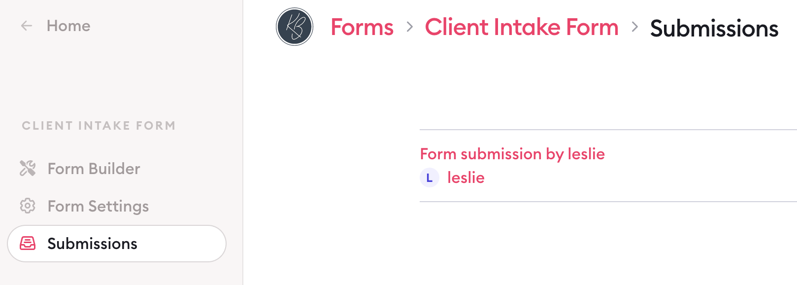 form submissions within a specific form