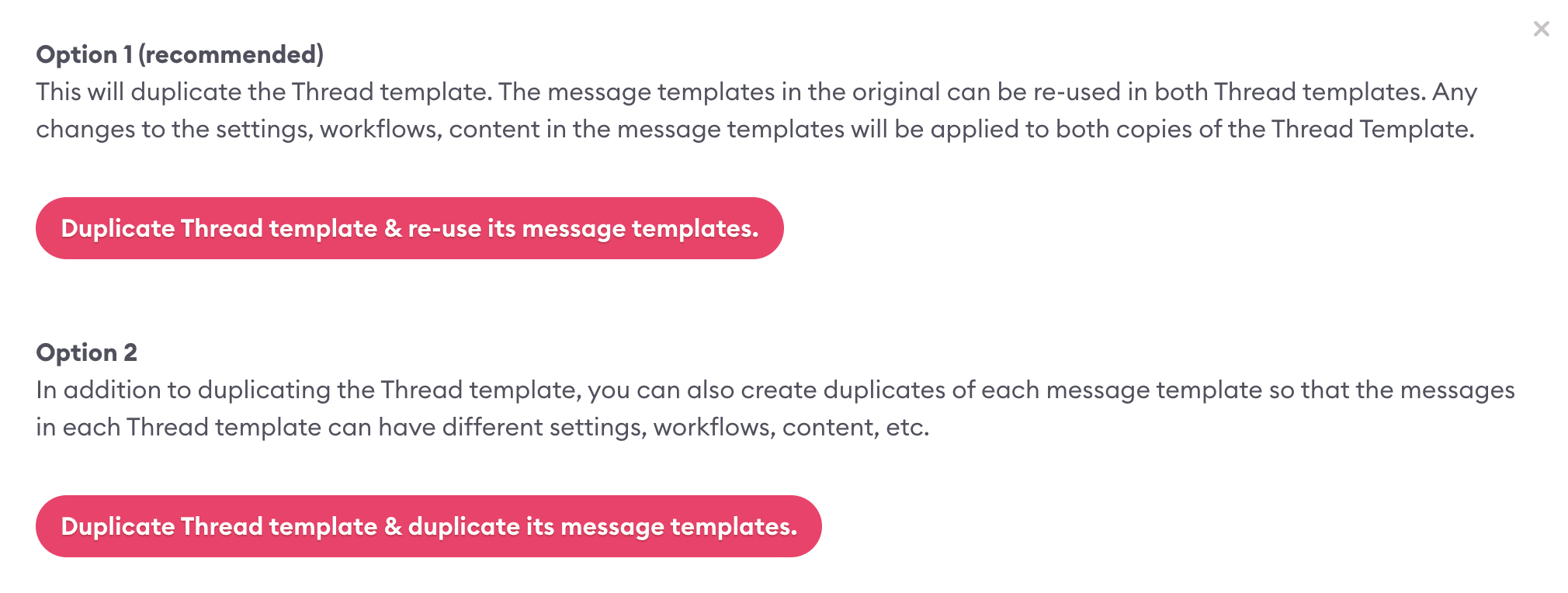 duplicating thread template options