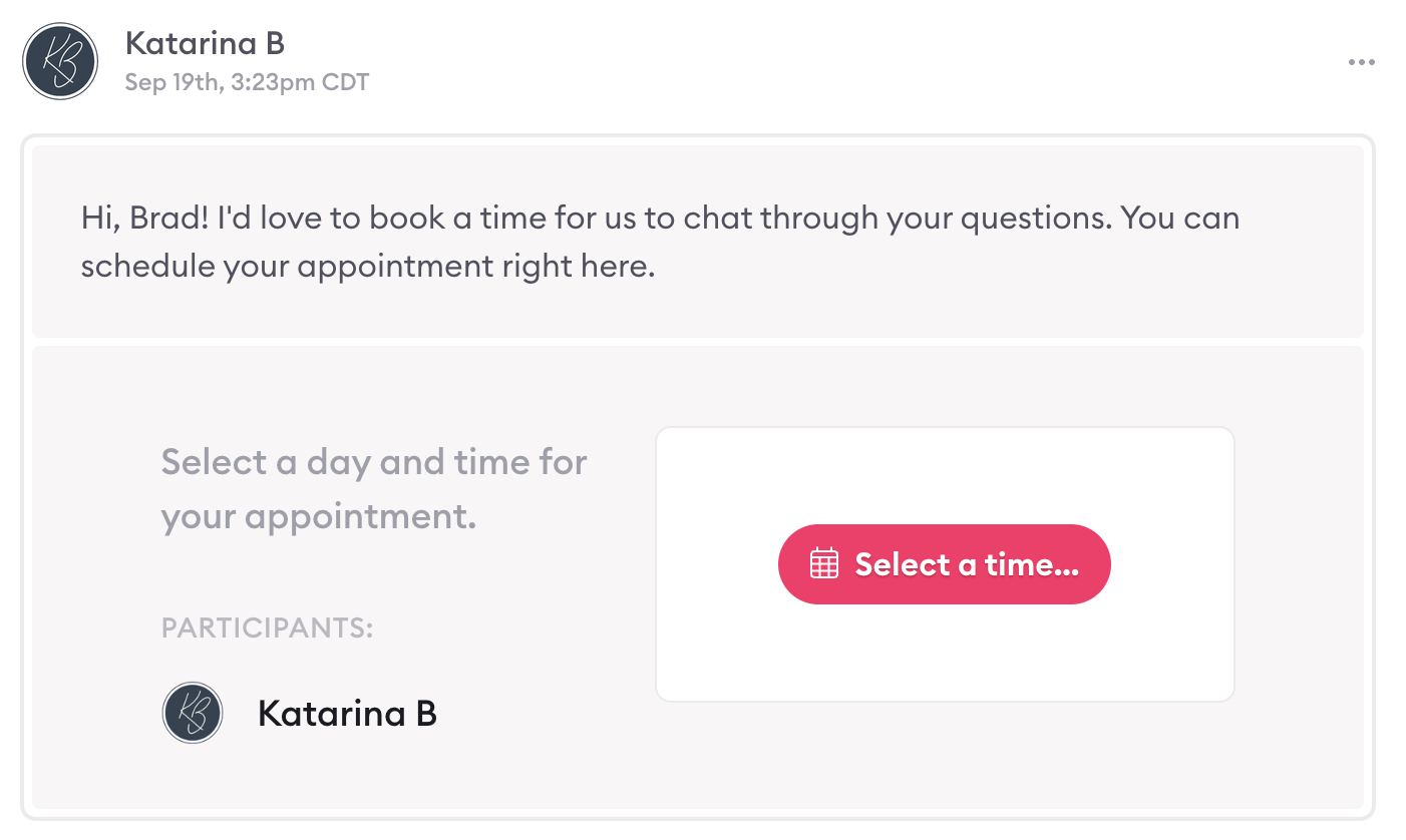 select an appointment time